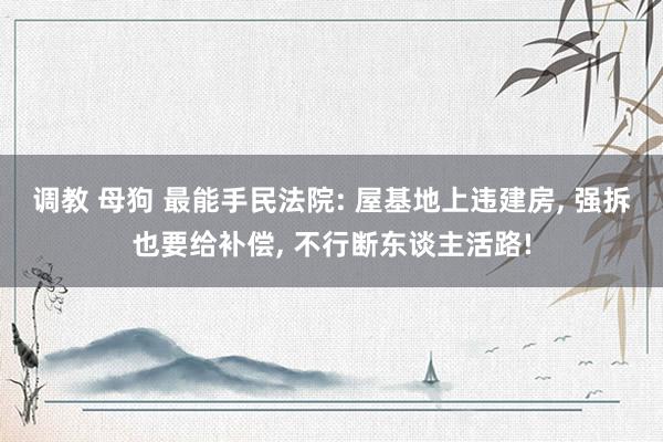 调教 母狗 最能手民法院: 屋基地上违建房， 强拆也要给补偿， 不行断东谈主活路!